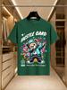 2026 New Arrival 100 Cotton Tshirt Hustle Gard Color Splash Hip Hop Bear Print American Street Loose Casual Short Sleeve Tee