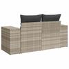 Vidaxl Sofa Ogrodowa Z Poduszkami, 2-Osobowa, Jasnoszara, Polirattan