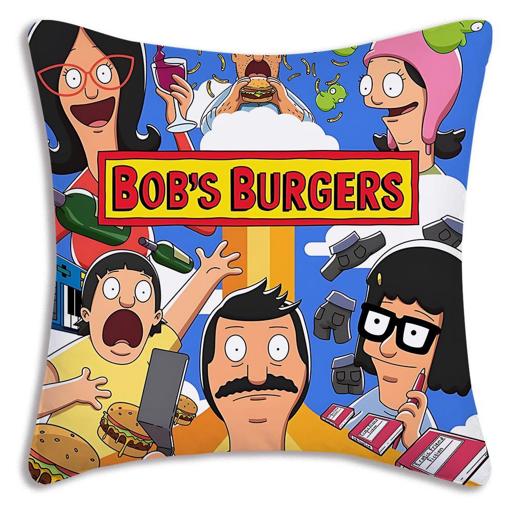 Мультяшные наволочки B-Bobs B-Burgers Мультяшные декоративные чехлы для дивана Домашние двухсторонние чехлы для подушек Короткий плюш Милые чехлы для подушек