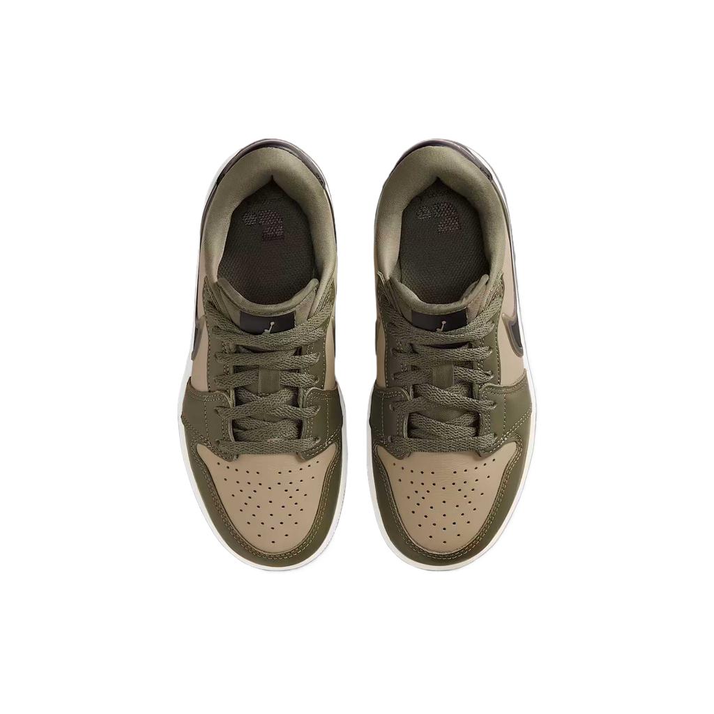 Кроссовки Air Jordan 1 Low RM GS Olive Black для детей Зеленые HQ2024-200