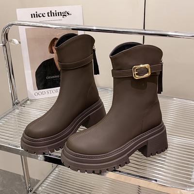 2025 Большой размер 35-43  Модные и удобные  Уникальные и многофункциональные  Повседневные кожаные ботинки с противоскользящей подошвой для улицы