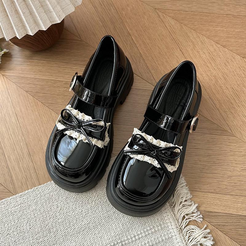 Маленькие кожаные туфли в британском стиле женские новые летние на платформе универсальные для jk-формы одинарные туфли Мэри Джейн с юбкой лоферы тренд