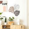 Rustic Wooden Wall Sculpture 3Pcs Hollow Monstera Leaf Decoration, Tropical Art Hanging Plaque, Decorative Minimalist Home Decor with Hook for Living