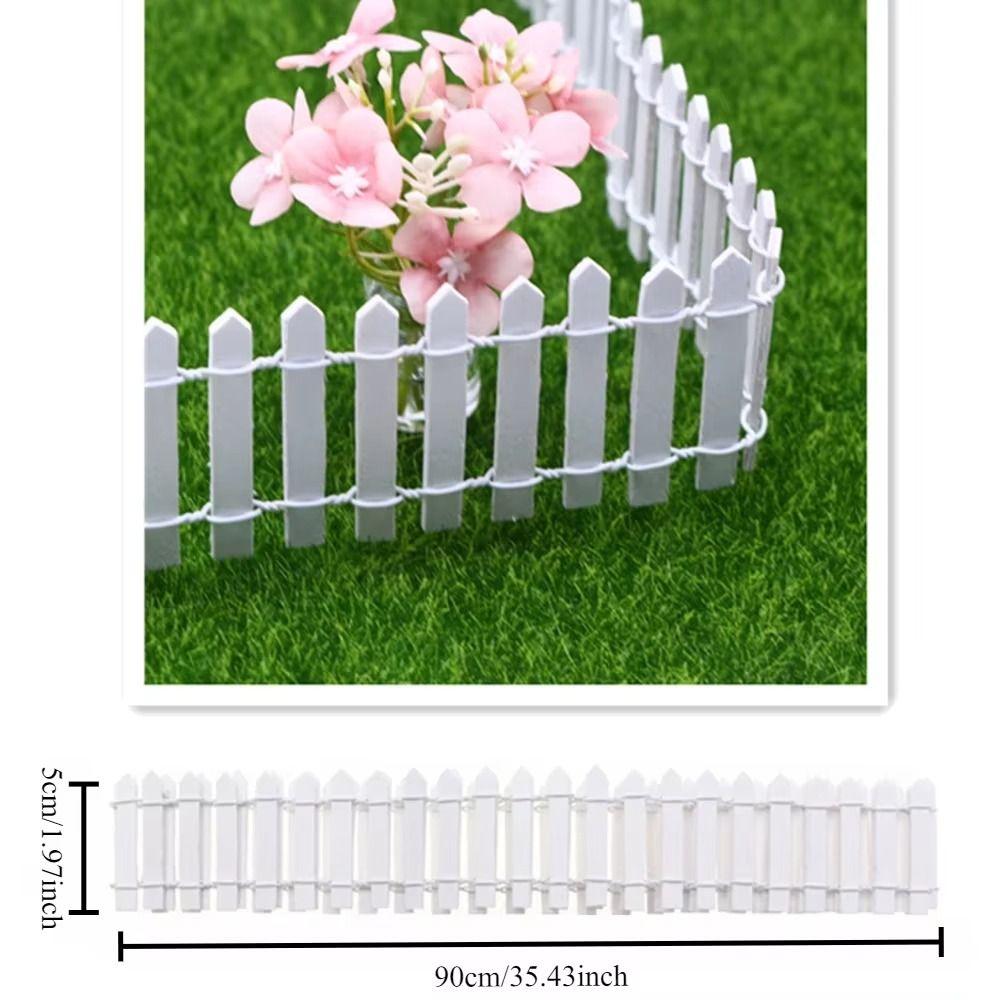 90x5cm Mini Fairy Garden Fence Natural Wood DIY Wooden Fence  Dollhouse Decoration