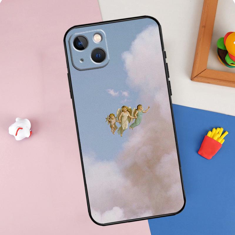 Эстетичный Чехол для Телефона в Стиле Ангела Эпохи Возрождения Для iPhone 15 Pro Max 11 12 13 14 16 Pro Max Mini XR 16e 15 16 Plus Защитный Корпус