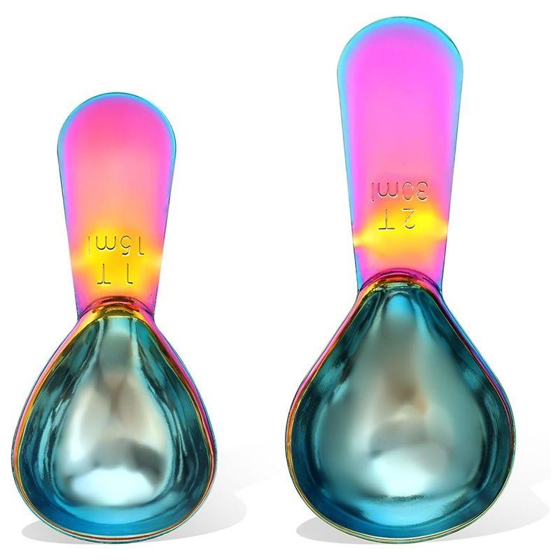 AEE4-15Ml And 30Ml Stainless Steel Coffee Spoon Set, Small Spoon For Coffee Pot, Measuring Spoon For Ground Coffee,