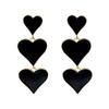 1 Pair Retro Love Earrings Exaggerated Love Earrings Personality Peach Heart Earrings Temperament Earrings