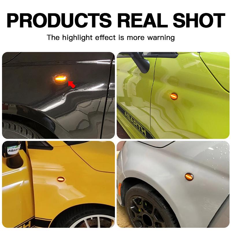 2 шт. для Alfa 4C Ford KA Lancia Ypsilon Lybra Fiat 500L 500C 500 Abarth 500 595 695 Светодиодные динамические боковые габаритные огни указателей поворота