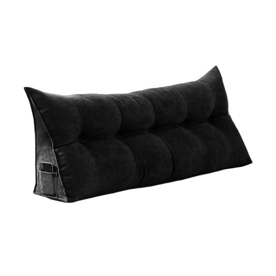 Прикроватная треугольная подушка-подголовник, подушка для поддержки спины, подушка-валик для тахты со съемным чехлом, с боковым карманом