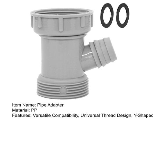 Y-Shaped Pipe Adapter Female To Male Thread Connector Universal 45mm Internal Thread 46mm External Outlet Pipe Joint