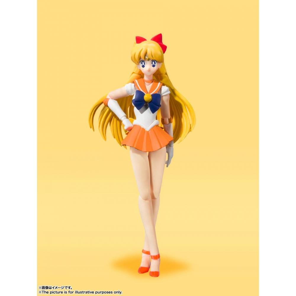 SHFiguarts Sailor Moon Sailor Venus - Анимация Цветное издание- (Версия для перепродажи) приблизительно. Подвижная фигура толщиной 140 мм, окрашенная из ПВХ и АБС-пластика