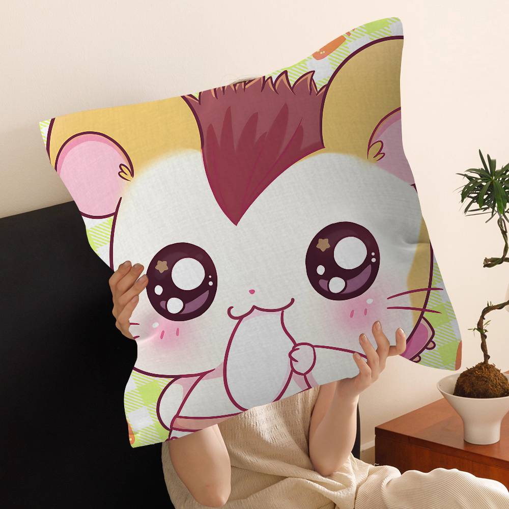 Cartoon Cute Hamtaro Cushion Cover Polyester Sofa Cushions Decorative Throw Pillows Home Decoration Pillowcover
