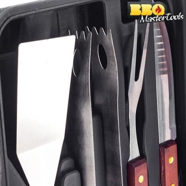 Ustensiles de barbecue - BBQ Master Tools - Modèle C1505 - 18 pièces - Couleur Noir