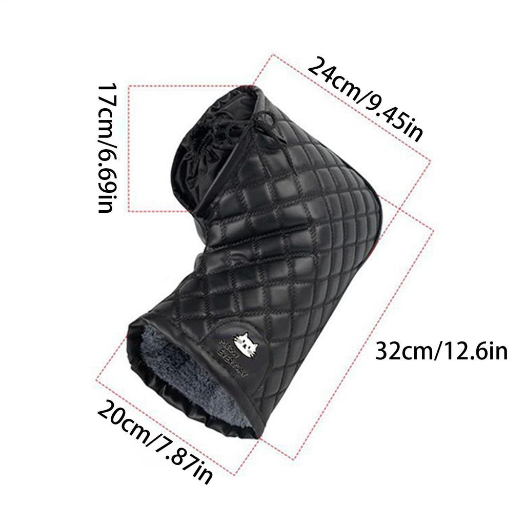Winter Motorcycle Handlebar Gloves Hickened Velvet Windproof Waterproof Riding Mittens Snowmobile Handlebar Fingerless Gloves