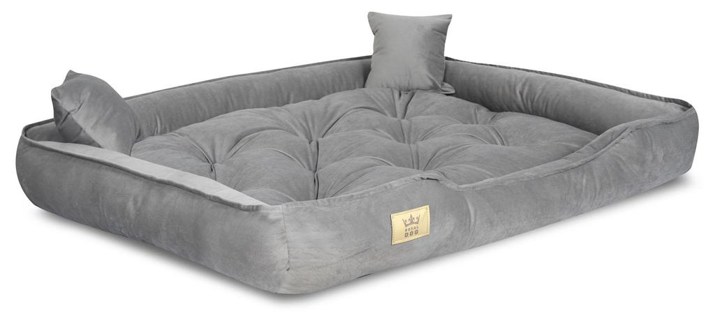 Velvet Dog Cat Bed Couch Playpen Gray 4 Sizes