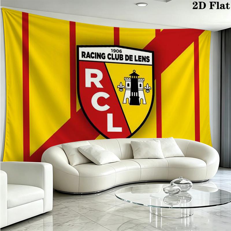 RC Lens Logo Wall Tapestry Aesthetic Wall Hanging Printed Fabric Blanket Decorative Tapestries for Bedroom Living Room Home Decor