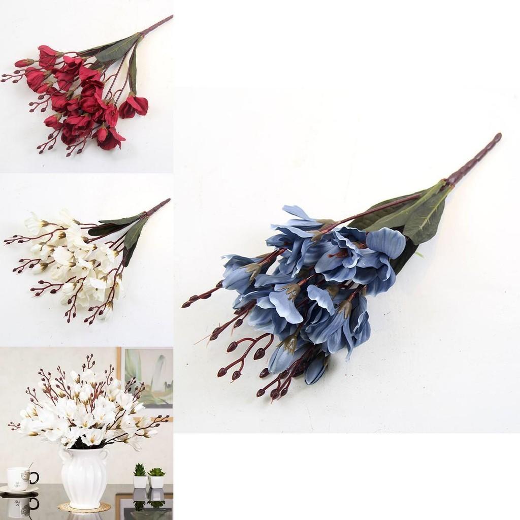Elegant Realistic Faux Magnolia Silk Floral Bouquet For Wedding Decorations