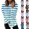 Women's Casual Fashion Print Long Sleeve Round Neck Pullover Top