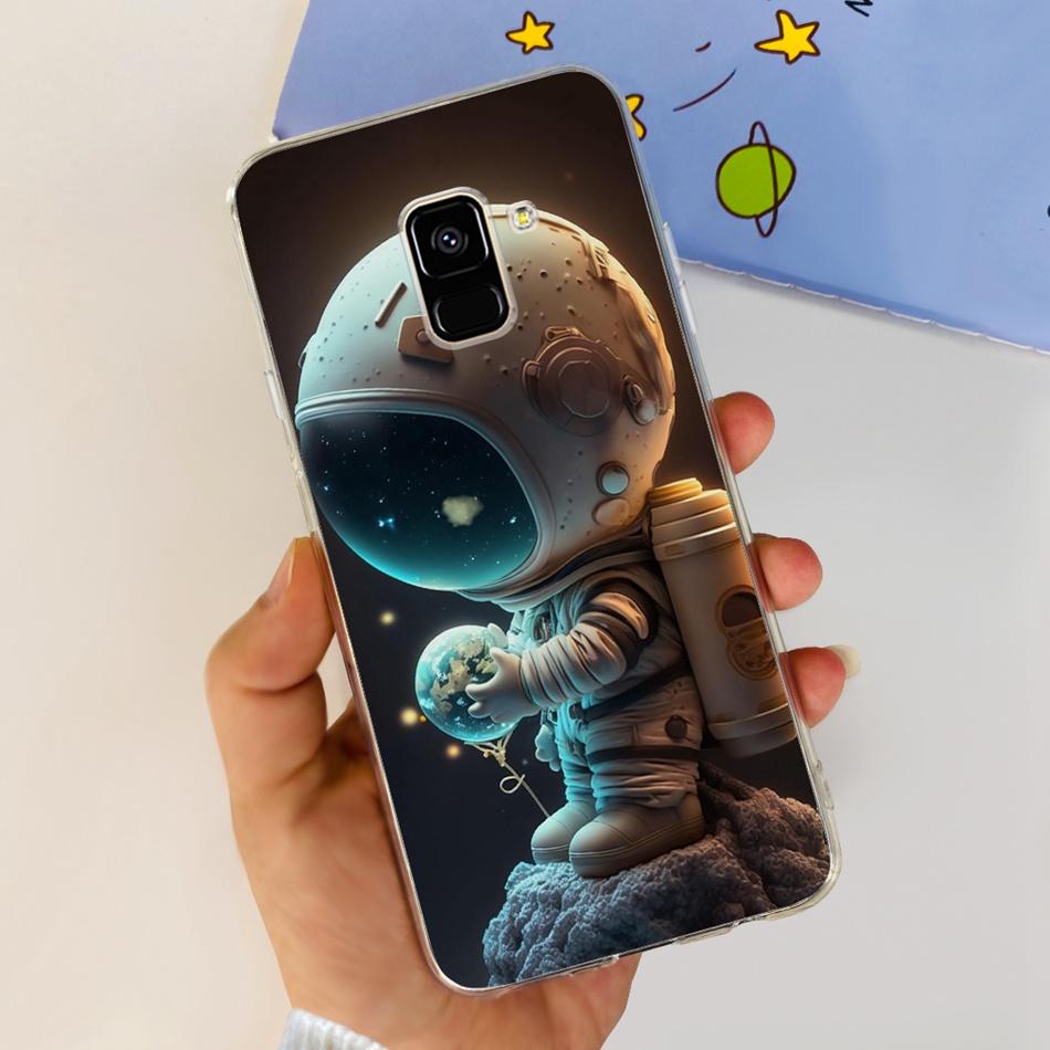 Для Samsung Galaxy A8 (2018) / A8+ (2018) Мягкий силиконовый TPU чехол SM-A730F A530F для Samsung A 8 A8 Plus, милые чехлы с мультяшными пандами