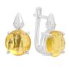 Серебряные серьги с цитрином nano 7.05ct, фианитами (2212867)