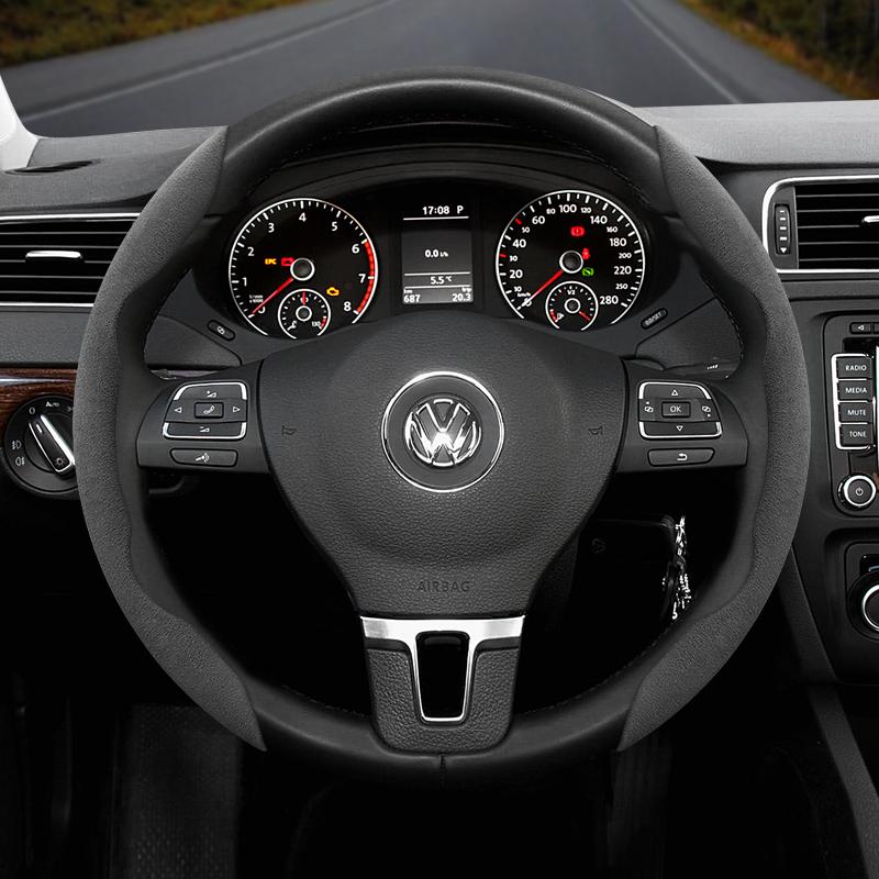 Подходит для Volkswagen Нескользящая Пряжка Сегментированная Замшевая Накладка на Руль Подходит для Polo Golf 5 6 7 Gol Cc Passat B6 B8 Jetta Scirocco T4