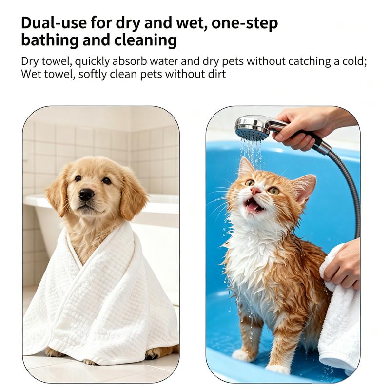 Disposable Pet Bath Towels 60x100cm Super Absorbent No Lint Soft Cleaning Wipes for Dogs Cats Grooming Travel Supplies