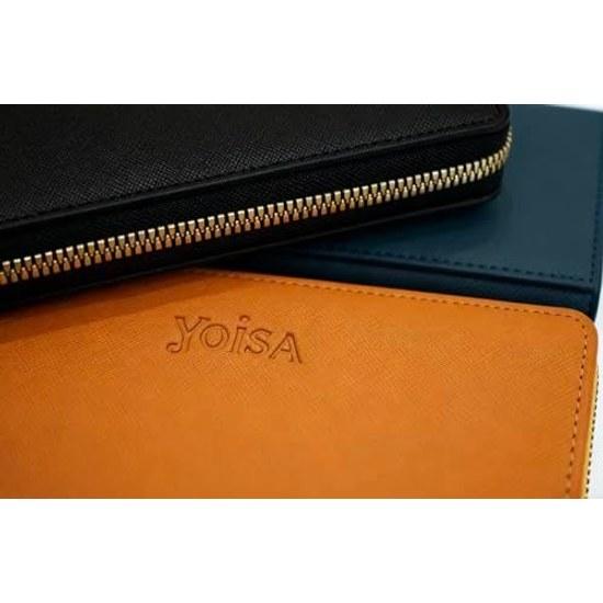 YOISA long wallet round zipper camel brown