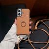 Чехол-подставка для телефона с кольцом-веревкой через плечо для iPhone 16 15 14 13 12 11 Pro Max X XR 7 8 Plus, кожаный кошелек с чехлом для карт