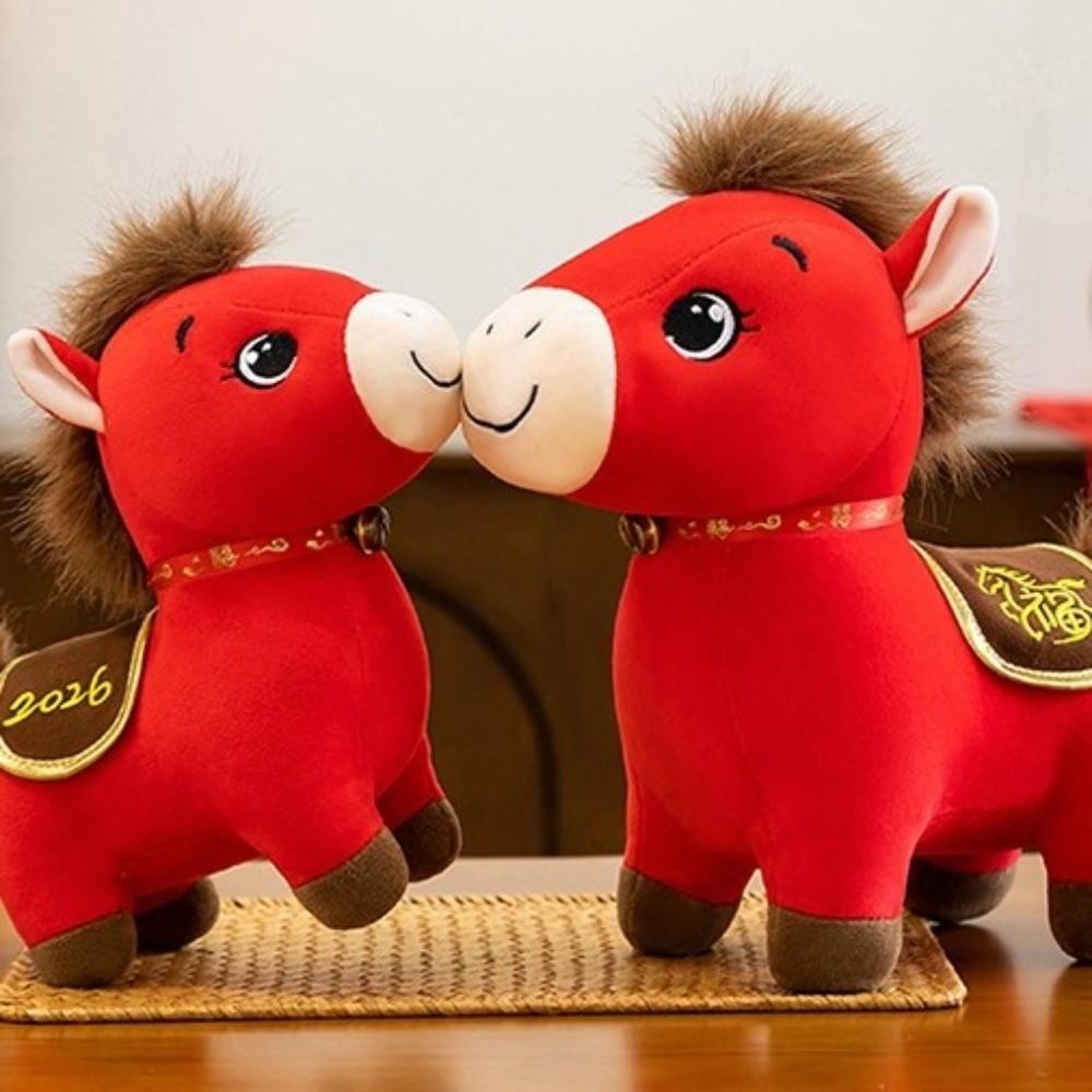 Мягкая плюшевая фигурка лошади по знаку зодиака 2026 год Лошади Плюшевая лошадь Домашний декор