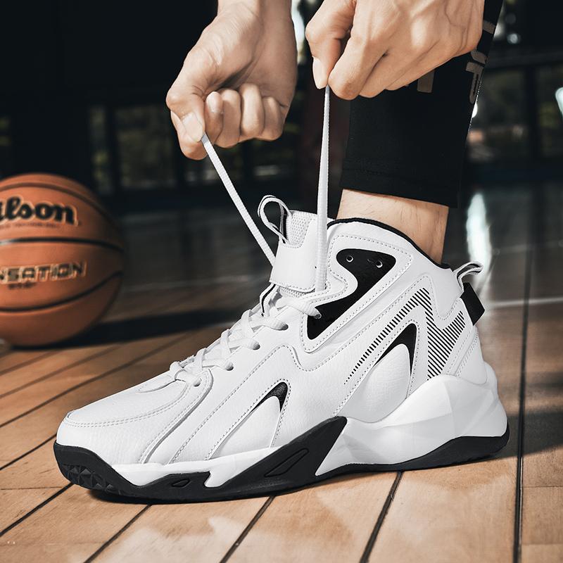 Мужские баскетбольные кроссовки. Новые баскетбольные кроссовки осенью и зимой. Мужская обувь. Высокие туфли большого размера. Спортивная обувь из кожи из суперволокна.