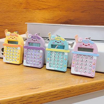 Мини-калькулятор Kawaii, портативный яркий цвет, 8-значный дисплей, школьные принадлежности, лабиринт, легкие студенческие канцелярские принадлежности, студенческие