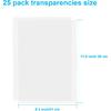 Inkjet Transparency Film, Printable Clear Transparency Sheets, 25 Pack Overhead Projector Film Sheets for Screen Printing, (8.3 x 11.8 inch)