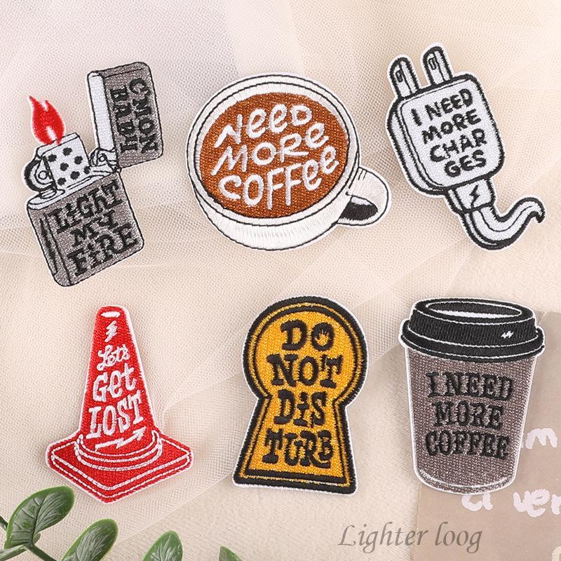 Source Embroidery Label English Letter Badge Cloth Label Clothing Accessories Patch Sticker DIY Embroidery Cloth Sticker