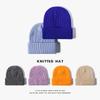 European and American Style Men and Women's Fashion Autumn Winter Warm Hat Unisex Solid Knitted Woolen Ear Protection Thermal Beanie