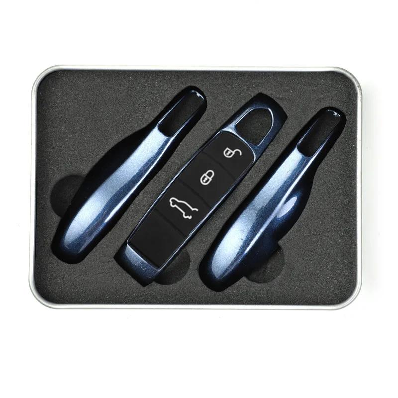 Car Smart Remote Key Case Fob Covers Set Shell for Porsche Panamera Spyder Carrera Macan Boxster Cayman Cayenne 911 970 981 991