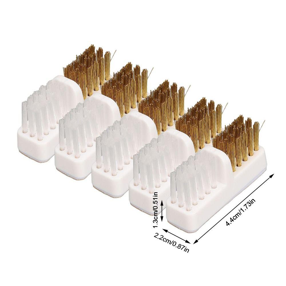 5pcs Copper Wire Bristles Nail Drill Bit Cleaner Portable Nail Grinding Head Cleaner For Home Use