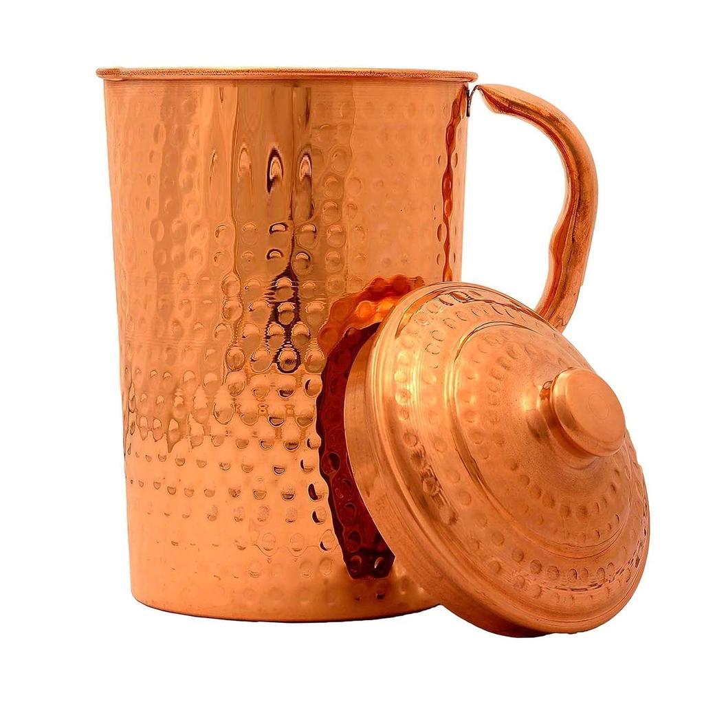 Кувшин из чистой меди с крышкой, 1500 мл - Посуда для хранения воды, домашний отель, ресторан Benefit Yoga Ayurveda