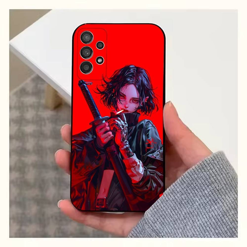 Картина Арт Женщина-Воин Телефон Для Samsung S25,S10,S20,S10,S21,S9,S24,S23,Ultra,FE,Plus,Lite,Мягкий Силиконовый Черный Чехол