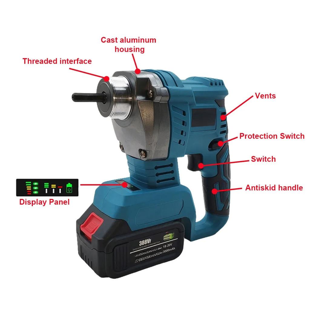 1100W Electric Concrete Mixing Tool Brushless Cement Soil Concrete Vibrator Portable High Power Industrial Concrete Mixer