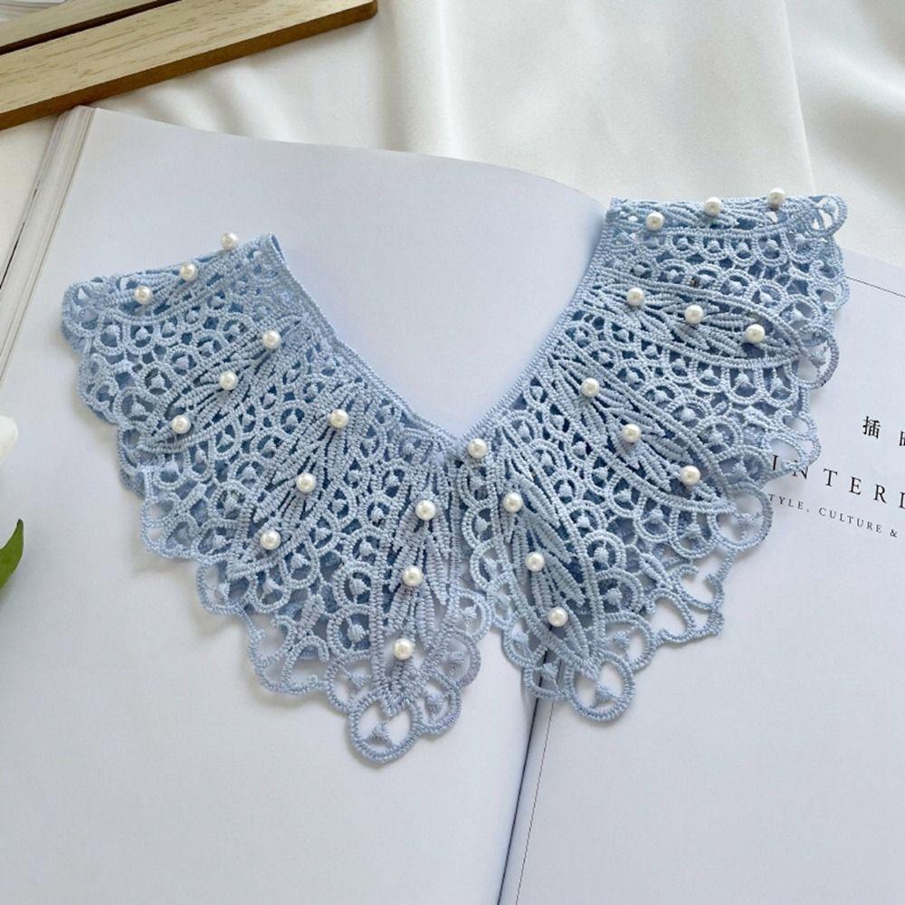 Pearl Decoration Shirt Collar Dress Decorative Shoulder Shawl Exquisite Lace Fake Collar Sewing EMA