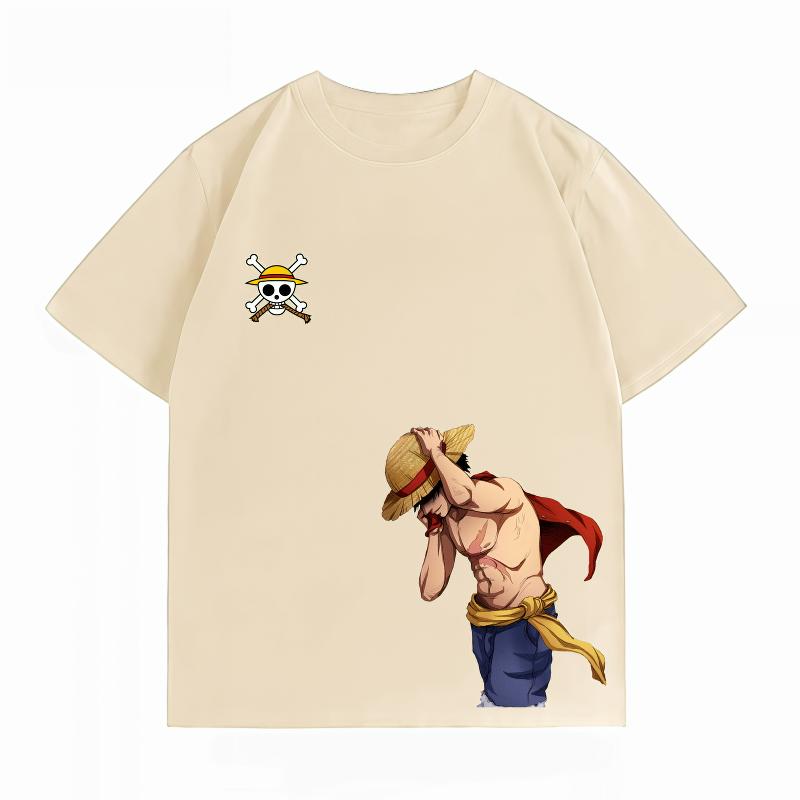 Unisexs Clothing New 100 Cotton Breathable Summer TShirt One Piece Unisexs TShirt LuffyPrint Casual StreetwearUnisexsTShirt