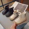 Новые детские зимние ботинки для девочки, однотонные, короткие, универсальные, повседневные ботинки для малышей, модные утепленные плюшевые детские хлопковые ботинки