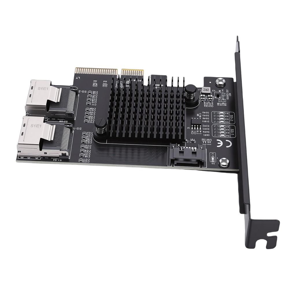 PCIe to Serial ATA Card 6Gbps PCI Express 4X to 2 Port MiniSAS SFF 8087 and 1 Port Serial ATA 3.0 Expansion Card for