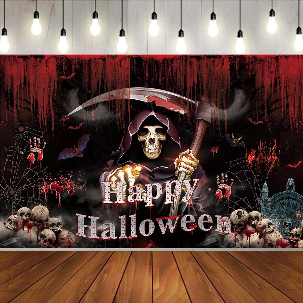 5/3/1Pcs Halloween Horror Atmosphere Vampire Banner Halloween Party Background Horror Theme Banner Photo Photography Props