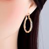 1 Pair Women Hoop Earrings Copper Contrast Color Twisted Texture Polished Lightweight Hanging Earrings Club Party Daily Ear Jewelry