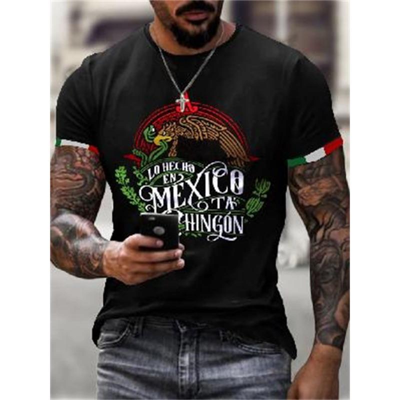 Мексиканская футболка унисекс повседневная футболка с коротким рукавом с круглым вырезом уличная одежда с принтом в мексиканском стиле футболки топы свободные мужские размеры XL