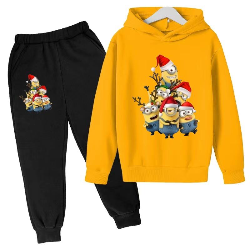 Kids Hoodie Print Clothes Coat+Pants 2P Boy Girl Toddler 3-12Years Birthday Gift Casual Top Party Pullover Sweatshirt Sports Set