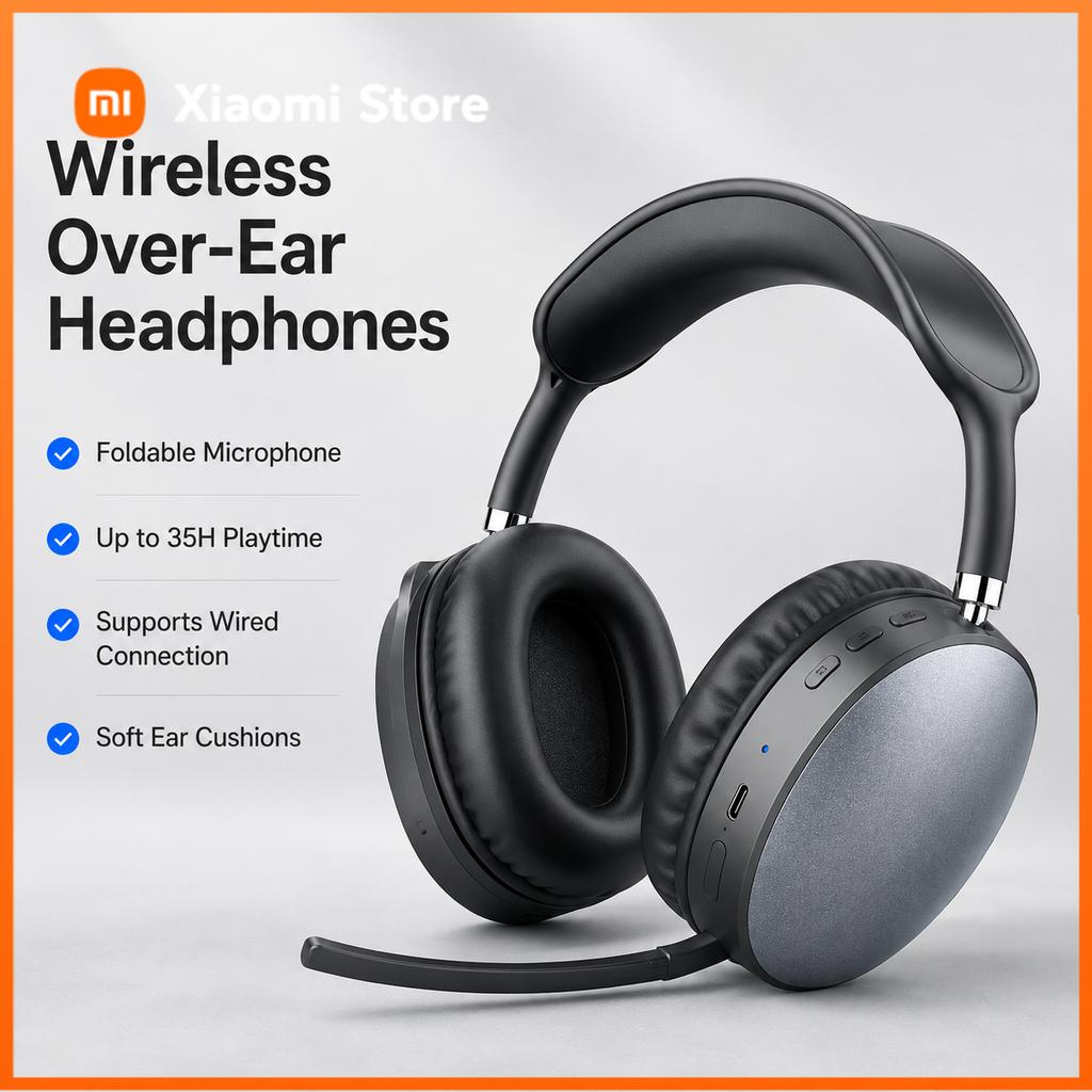 Xiaomi MS-B3 Wireless Over-ear Headphones Hi-Fi Bluetooth Headset with 40mm Drivers, Foldable Mic, 3.5mm Wired Mode, 208g Lightweight