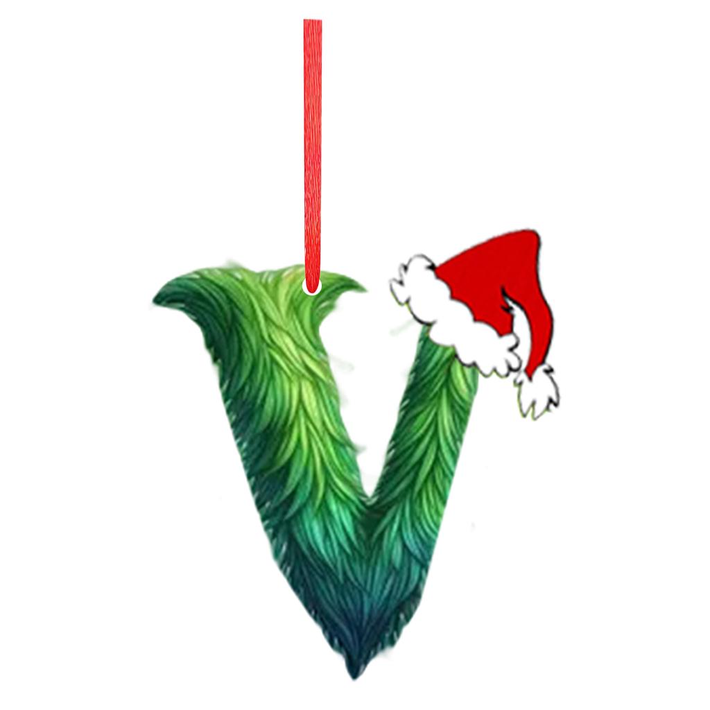 2D 26 букв Рождественские украшения Акриловые плоские Рождественские елки Украшения для дома Украшения