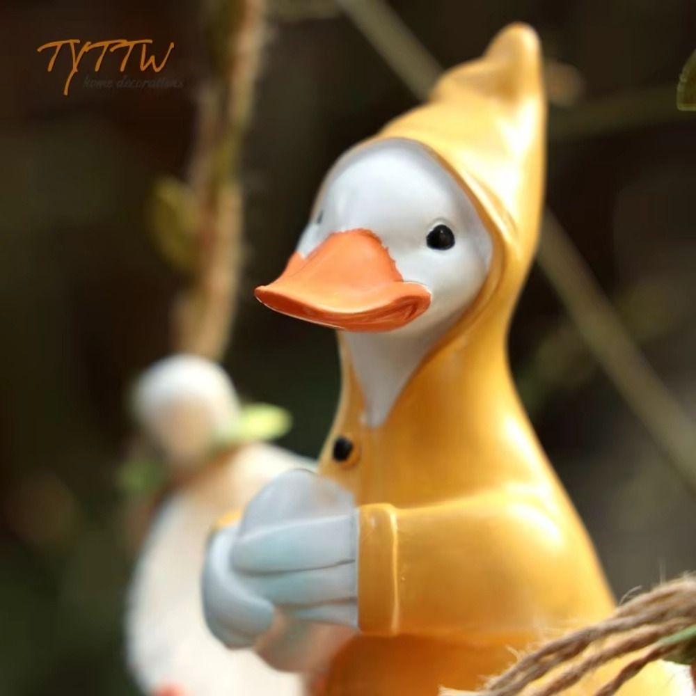 Resin Rabbit Swinging Garden Decoration Waterproof Duck Table Decoration Doll Flower Garden
